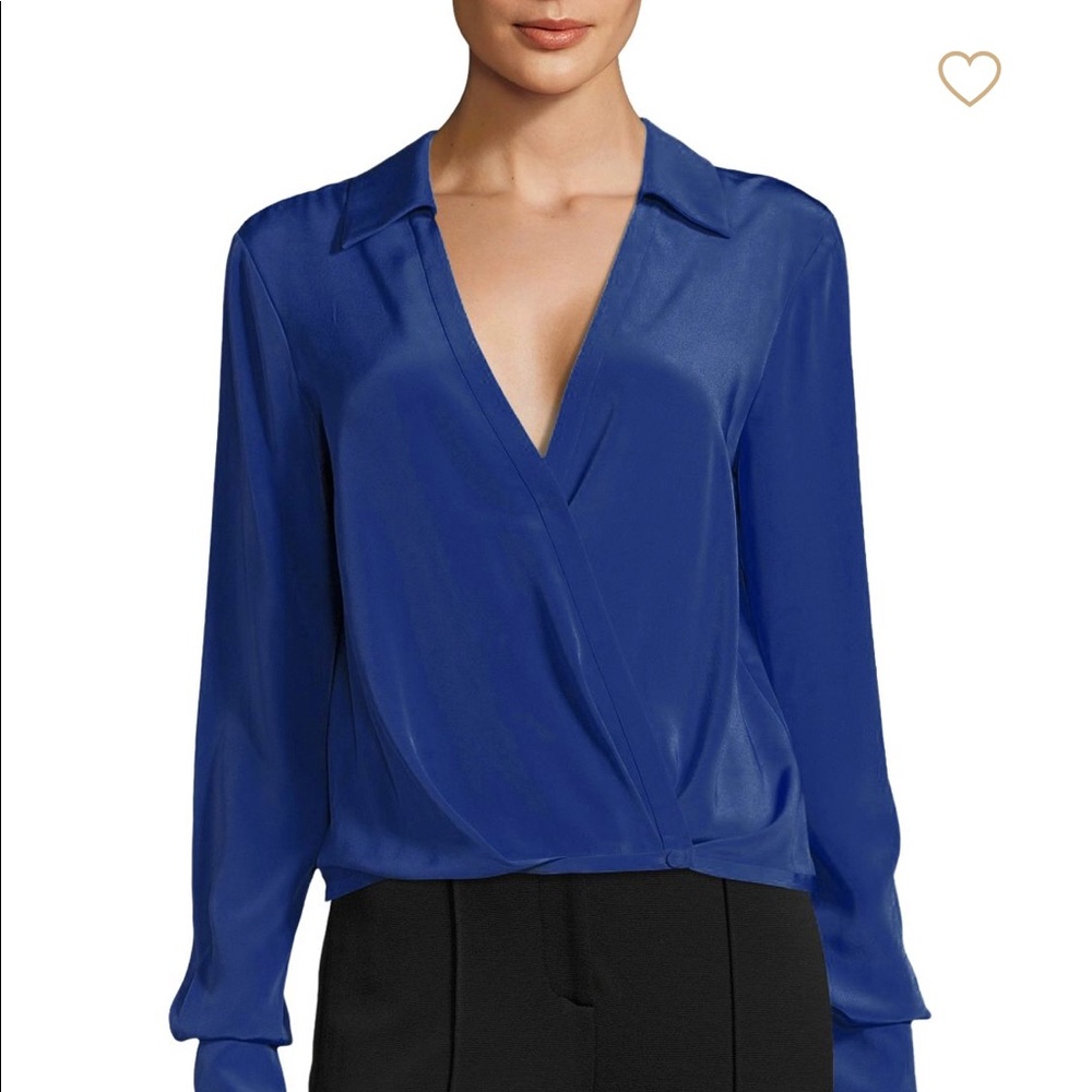 NWT Diane von Furstenberg Collared Silk Blouse